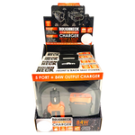 Car Charger Multi-Port Backseat Extender - 4 Pieces Per Retail Ready Display 22914 ROUGHNECK