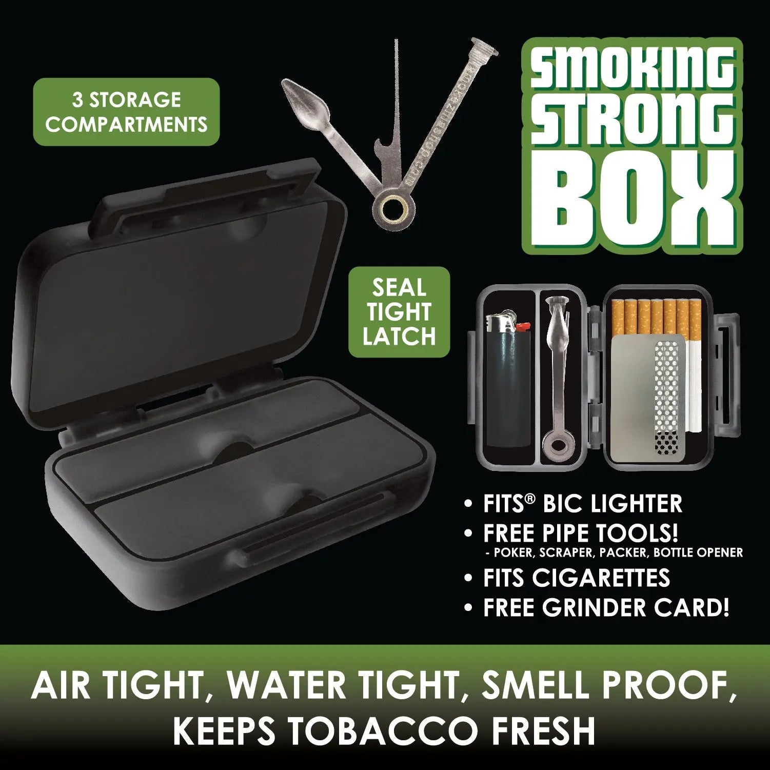 Smoking Strong Box with Tools - 8 Pieces Per Retail Ready Display 22924 SMOKEZILLA