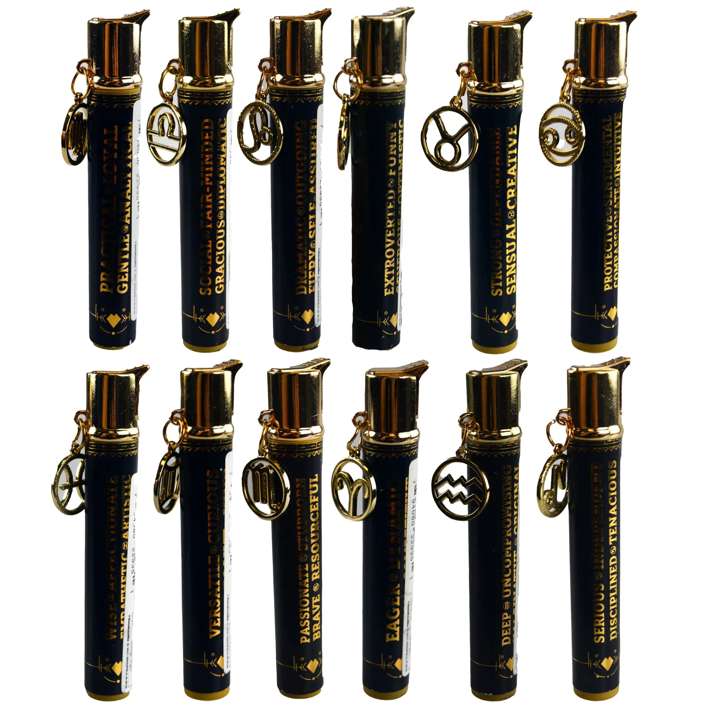 Thin Tube Lighter with Zodiac Charm - 12 Pieces Per Retail Ready Display 22935 SMOKEZILLA