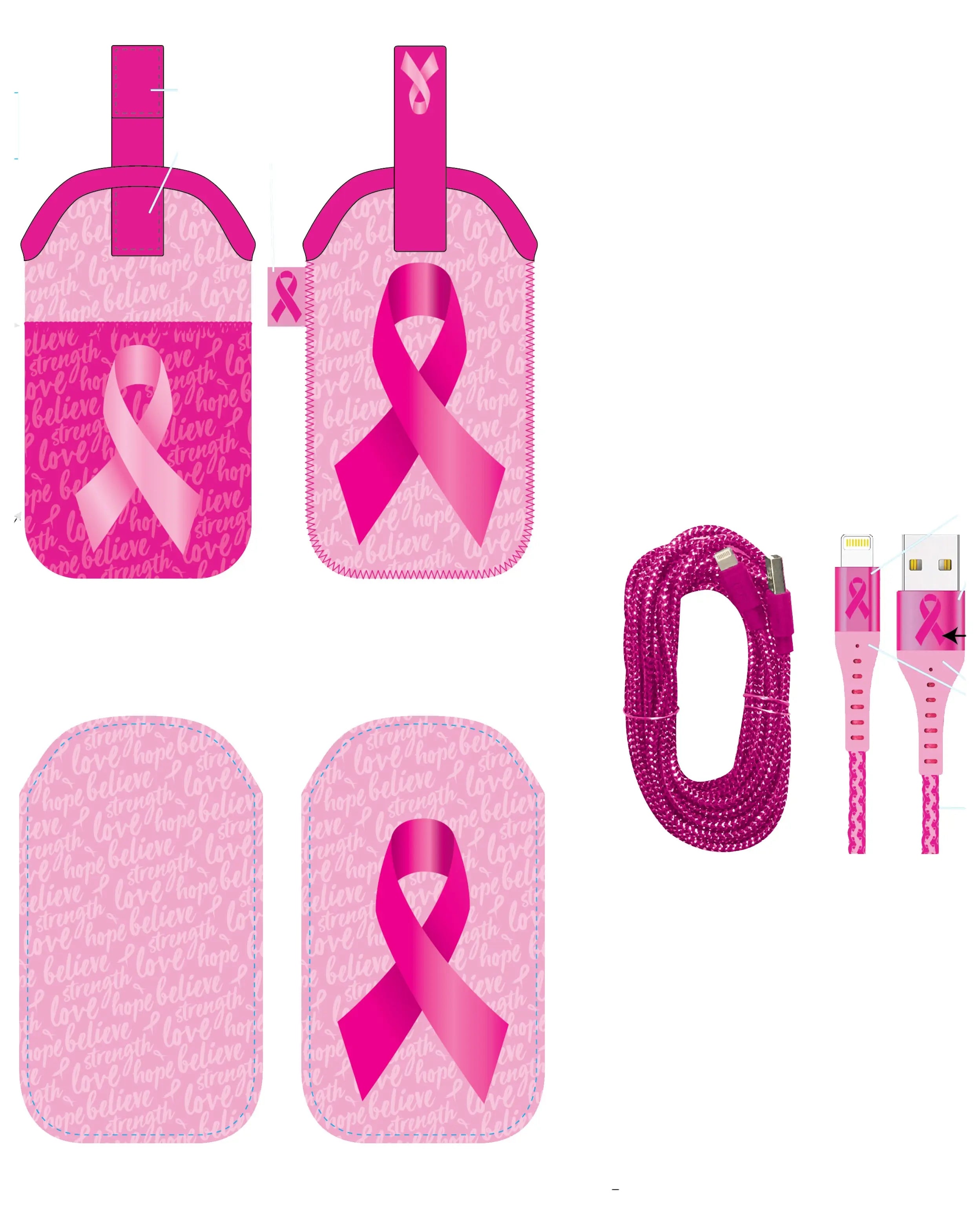 Breast Cancer Awareness Pink Assortment Floor Display - 68 Pieces Per Retail Ready Display 88339 NOVELTY INC