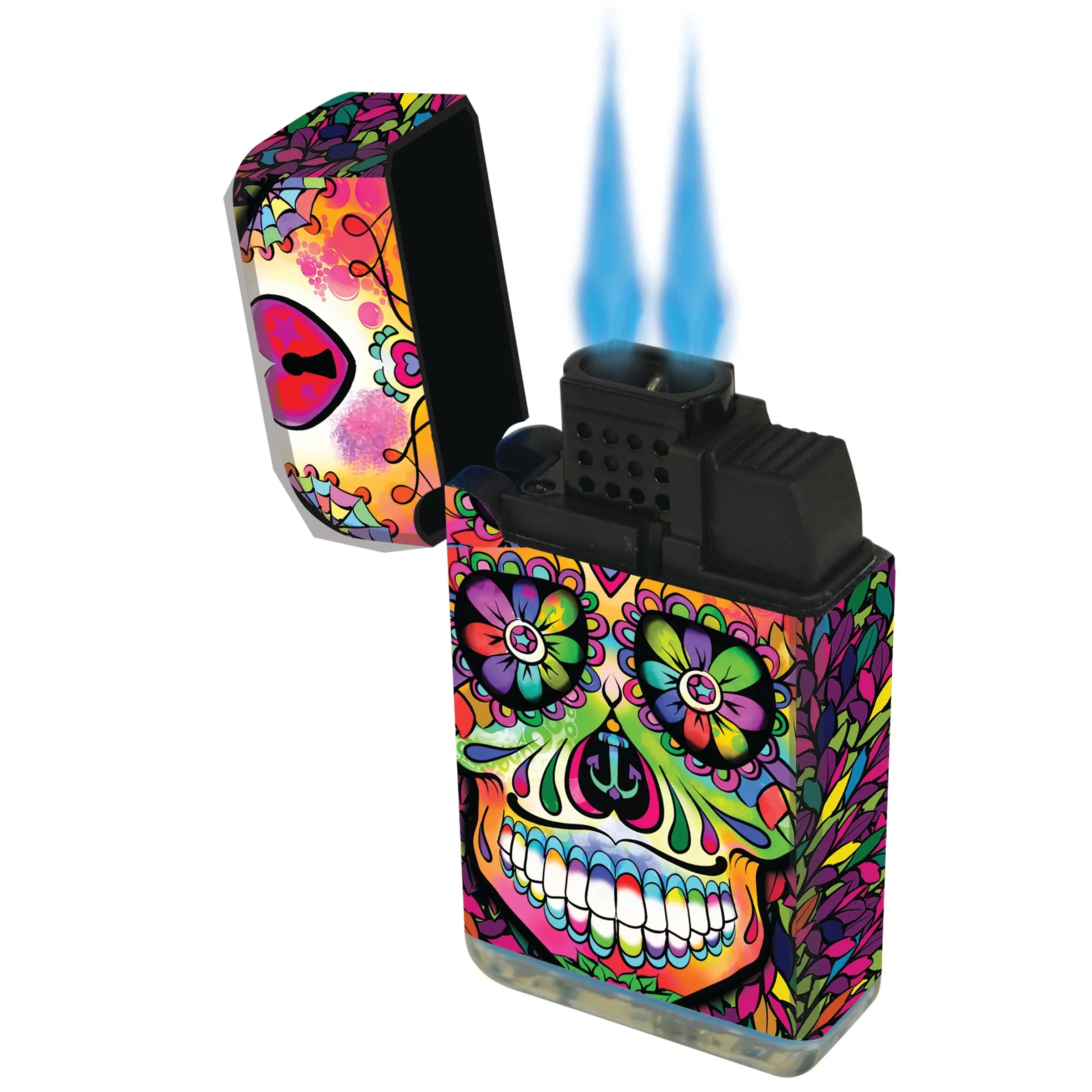 Sugar Skull Dual Torch Lighter - 15 Pieces Per Retail Ready Display 23016 SMOKEZILLA