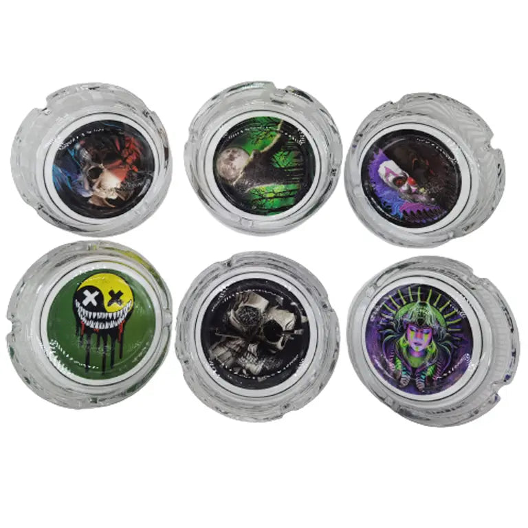 Glow in The Dark Glass Ashtray - 6 Pieces Per Retail Ready Display 23032 SMOKEZILLA