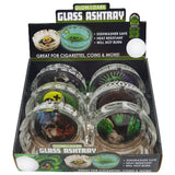 Glow in The Dark Glass Ashtray - 6 Pieces Per Retail Ready Display 23032 SMOKEZILLA