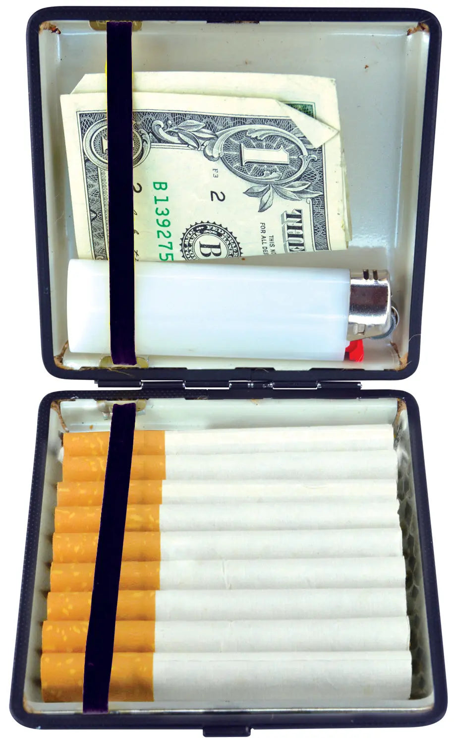 Canvas and Metal Cigarette Case with Hinge - 8 Pieces Per Retail Ready Display 23051 SMOKEZILLA