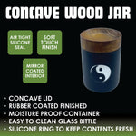Mirrored Glass Storage Jar with Concave Wood Lid - 6 Pieces Per Retail Ready Display 23052 SMOKEZILLA