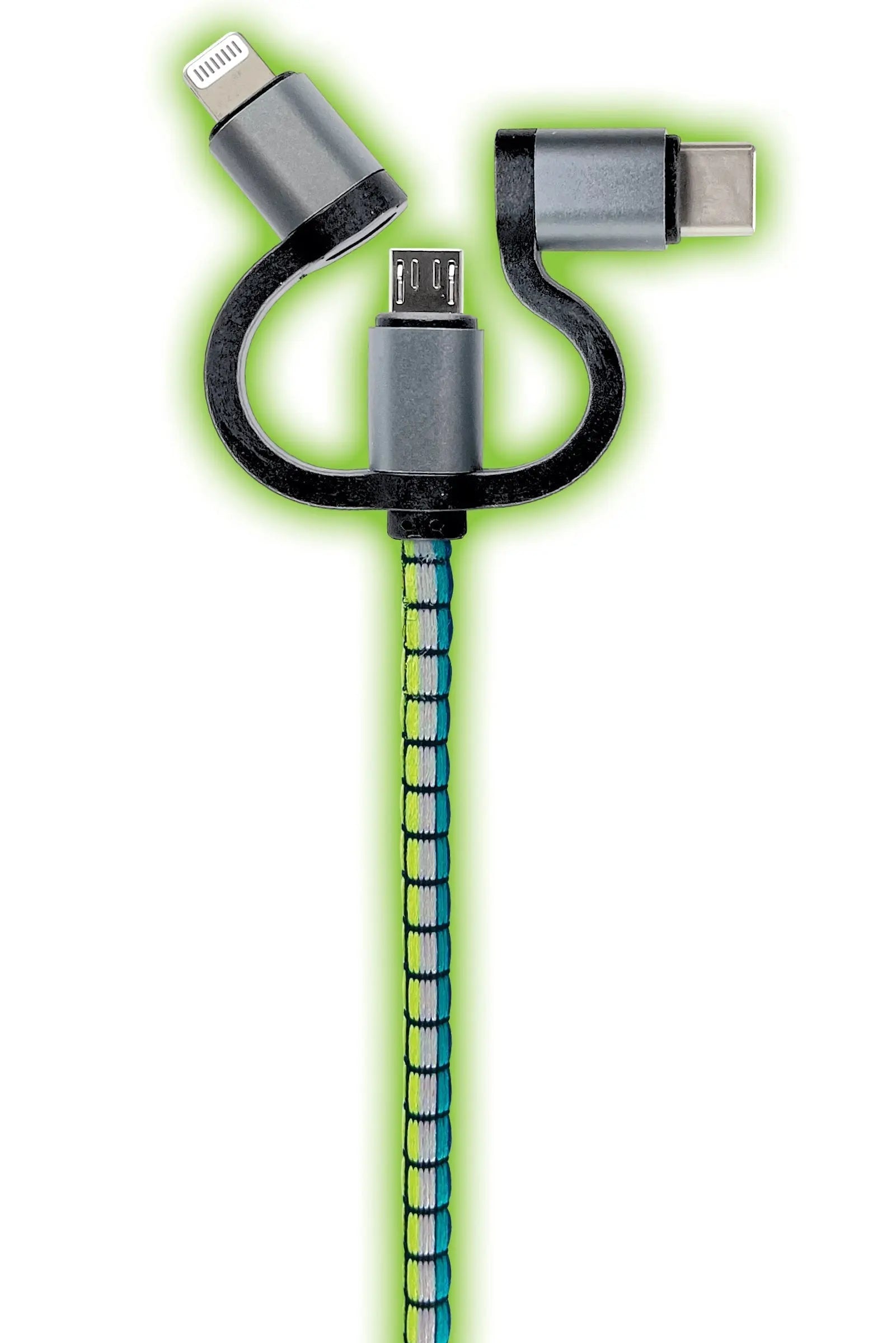 Charging Cable USB 3 in 1 Multi-Head USB-C / Micro USB / Lightning 10FT - 6 Pieces Per Retail Ready Display 23100B GADGET GEAR