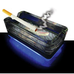 Glass Ashtray with LED Light Design - 6 Pieces Per Retail Ready Display 23103 SMOKEZILLA