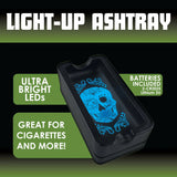 Black Glass Ashtray with LED Light-Up Design - 6 Pieces Per Retail Ready Display 23104 SMOKEZILLA