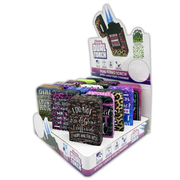 Sassy Dual Torch Lighter - 15 Pieces Per Retail Ready Display 23117 SMOKEZILLA