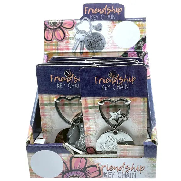 Keychain Friendship Heart Shape - 12 Pieces Per Retail Ready Display 23122 KIPP BROTHERS