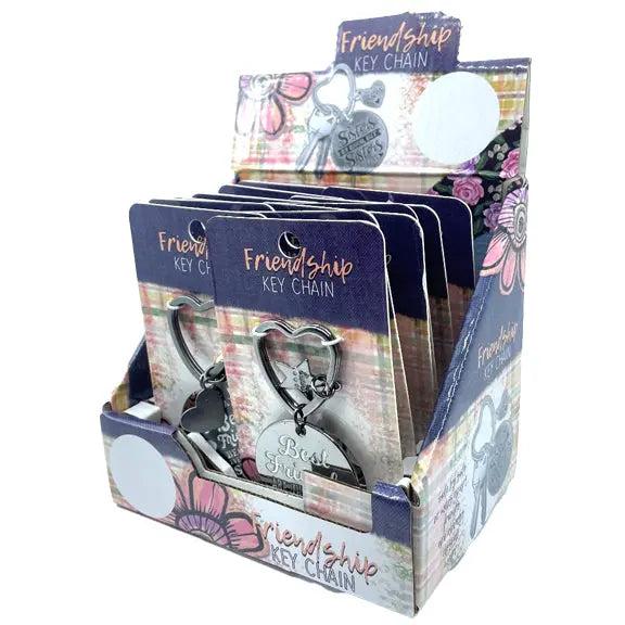 Keychain Friendship Heart Shape - 12 Pieces Per Retail Ready Display 23122 KIPP BROTHERS