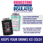 Neoprene Rhinestone Can and Bottle Cooler - 6 Per Retail Ready Display 23131 POLAR GEAR