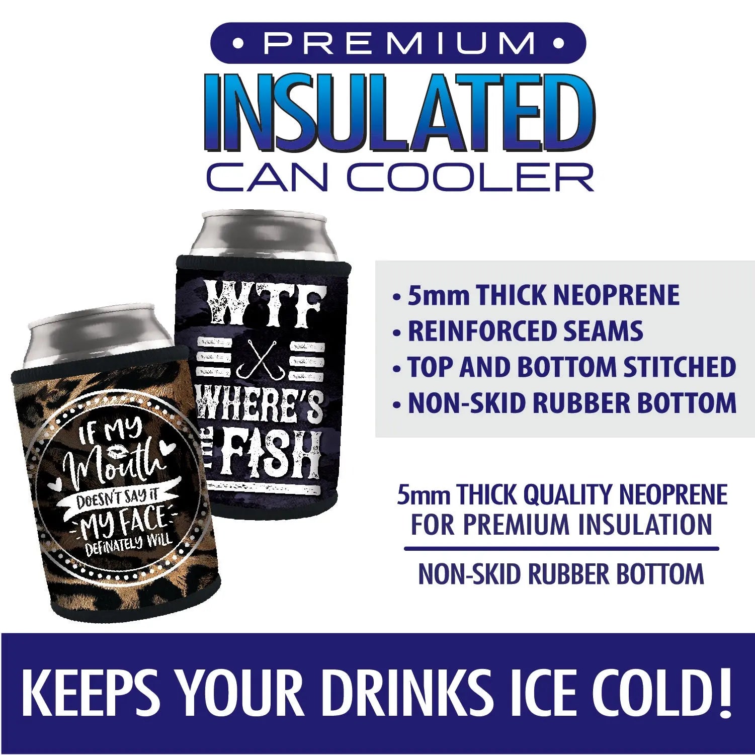 Neoprene Can & Bottle Cooler - 12 Pieces Per Retail Ready Display 23134 POLAR GEAR