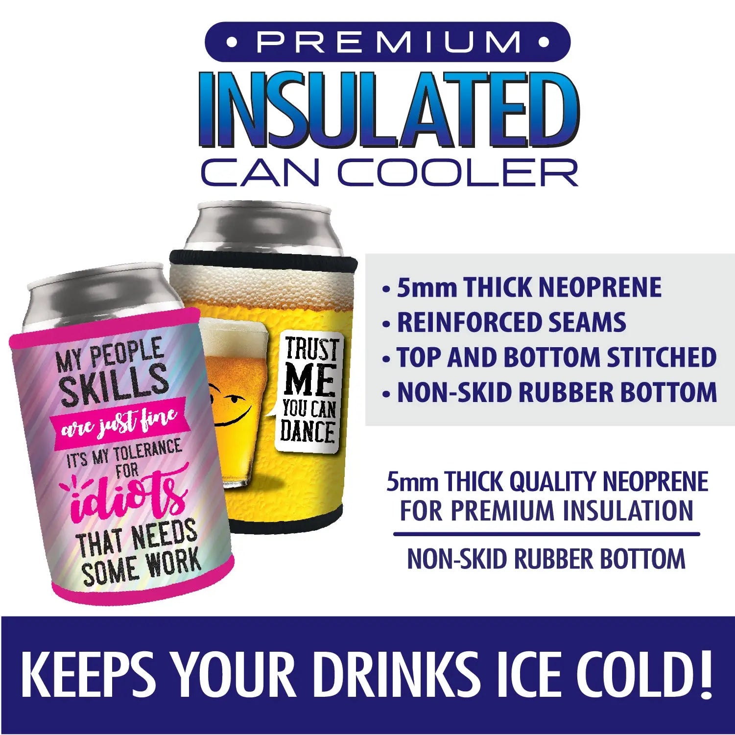 Neoprene Can & Bottle Cooler - 12 Pieces Per Retail Ready Display 23136 POLAR GEAR