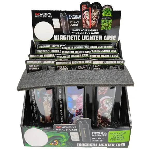 Metal Magnetic Lighter Case - 12 Pieces Per Retail Ready Display 23153 SMOKEZILLA