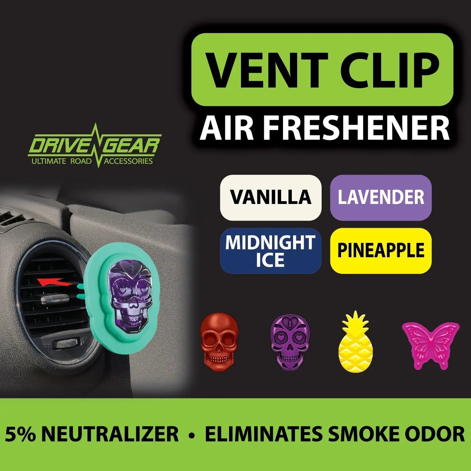 Air Freshener with Vent Clip - 12 Pieces Per Retail Ready Display 23160 GADGET GEAR