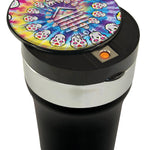 Printed Lid Butt Bucket Ashtray with USB Coil Lighter and LED Light - 6 Pieces Per Retail Ready Display 23181 SMOKEZILLA