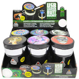 Printed Lid Butt Bucket Ashtray with USB Coil Lighter and LED Light - 6 Pieces Per Retail Ready Display 23181 SMOKEZILLA