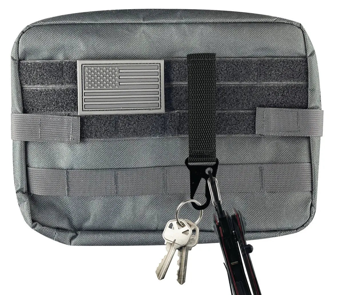 Patriotic MOLLE Strap Key Chain with Heavy Duty Clip - 6 Pieces Per Retail Ready Display 23189 TAC GEAR