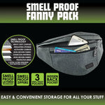 Smell Proof Fanny Pack Hip Sack with Zipper - 6 Pieces Per Retail Ready Display 23190 SMOKEZILLA