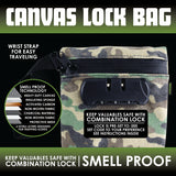 Smell Proof Canvas Locking Storage Bag - 6 Pieces Per Retail Ready Display 23221