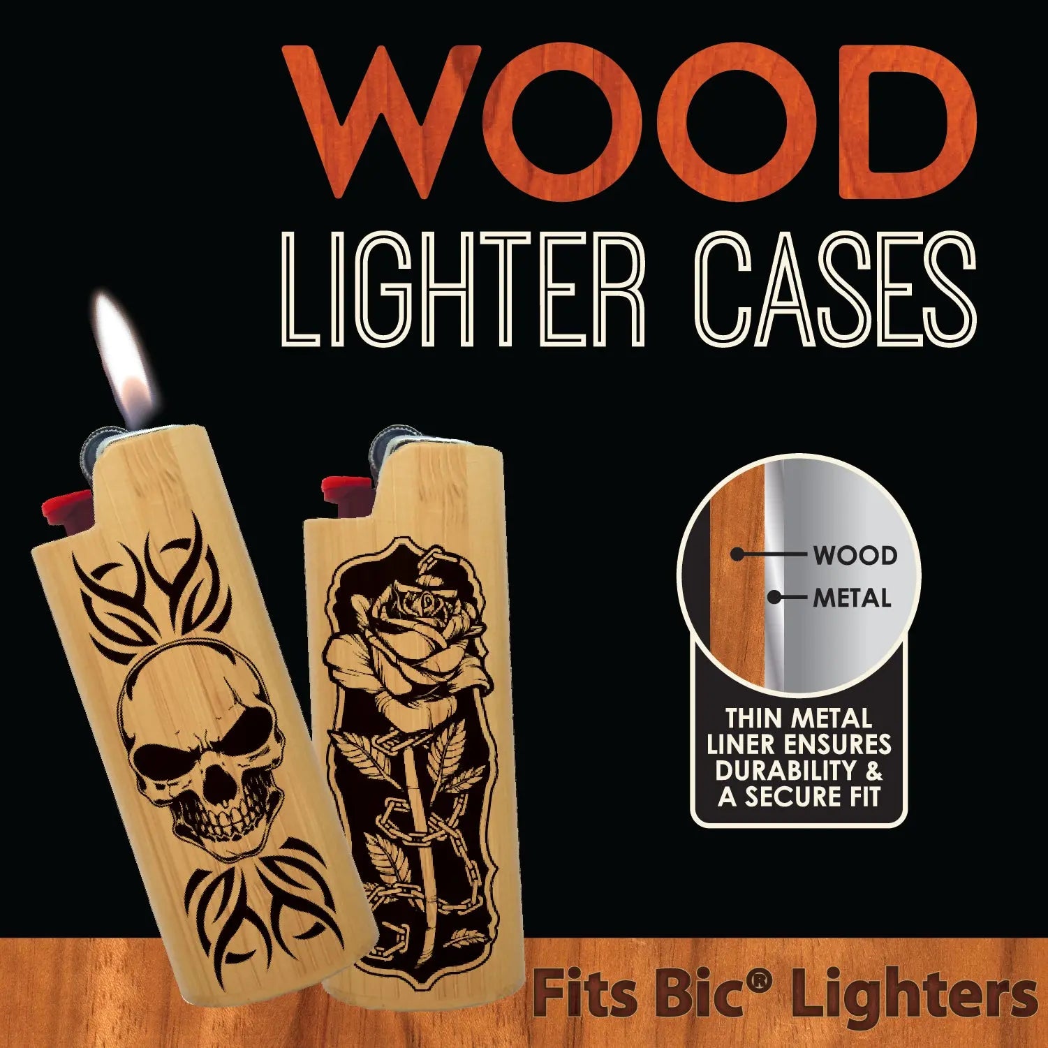 Wood Lighter Case - 12 Pieces Per Retail Ready Display 23223 SMOKEZILLA