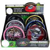 Ceramic Ashtray with Assorted Designs - 6 Pieces Per Retail Ready Display 23226 SMOKEZILLA