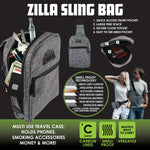 Smell Proof Canvas Crossbody Sling Bag - 4 Pieces Per Retail Ready Display 23238 SMOKEZILLA