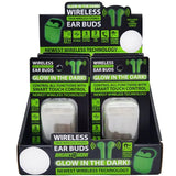 Wireless Earbuds Glow in The Dark with Case - 6 Pieces Per Retail Ready Display 23250 GADGET GEAR
