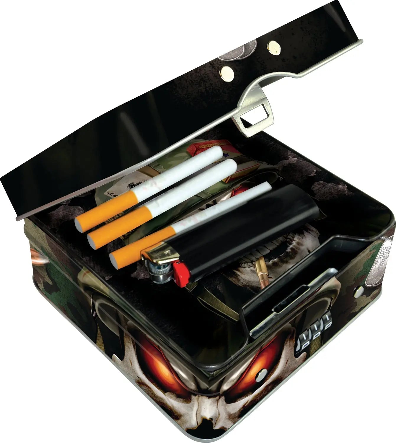 Metal Locking Storage Box with Roll Tray - 6 Pieces Per Retail Ready Display 23254 SMOKEZILLA