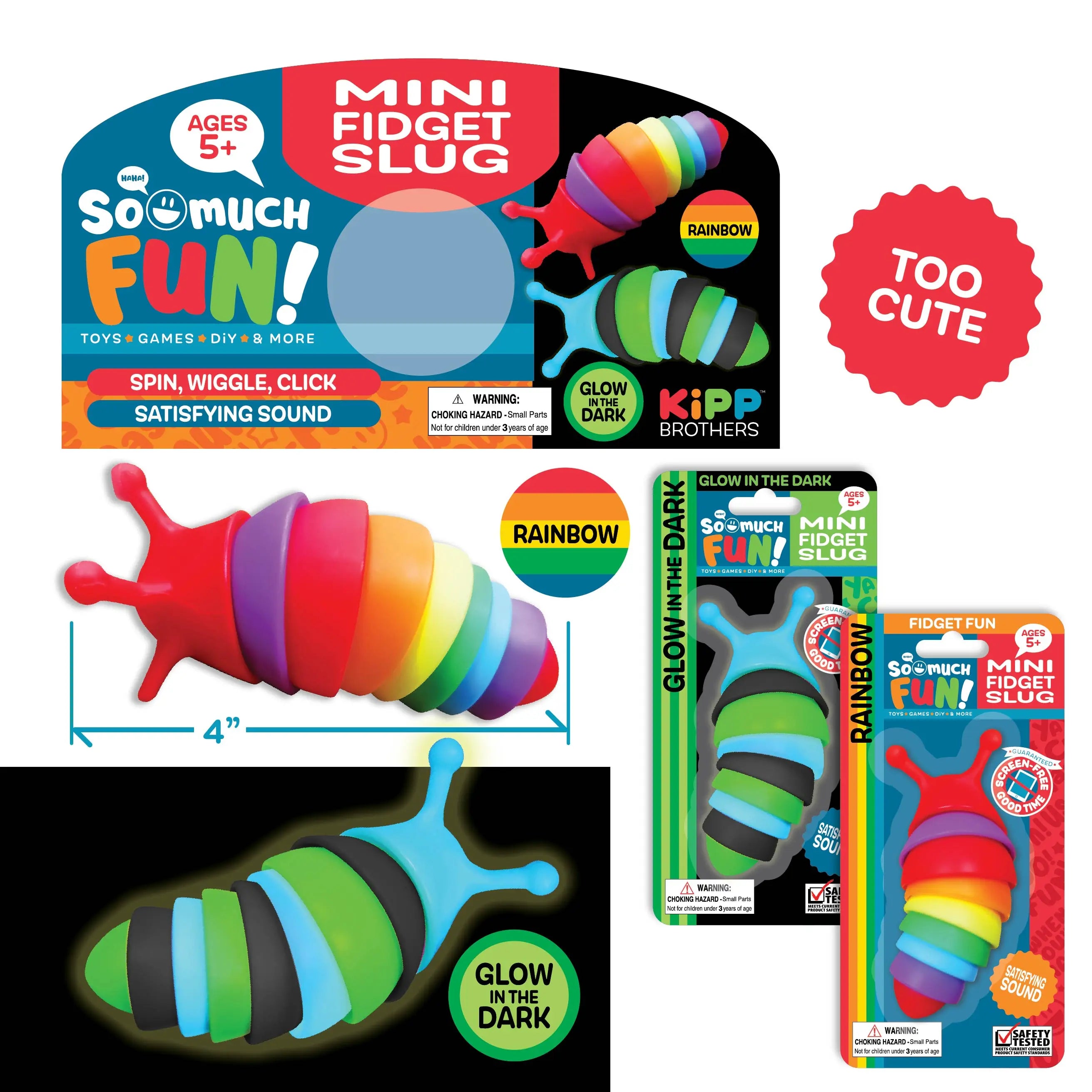Fidget Sensory Mini Slug Toy - 12 Pieces Per Pack 23266 KIPP BROTHERS
