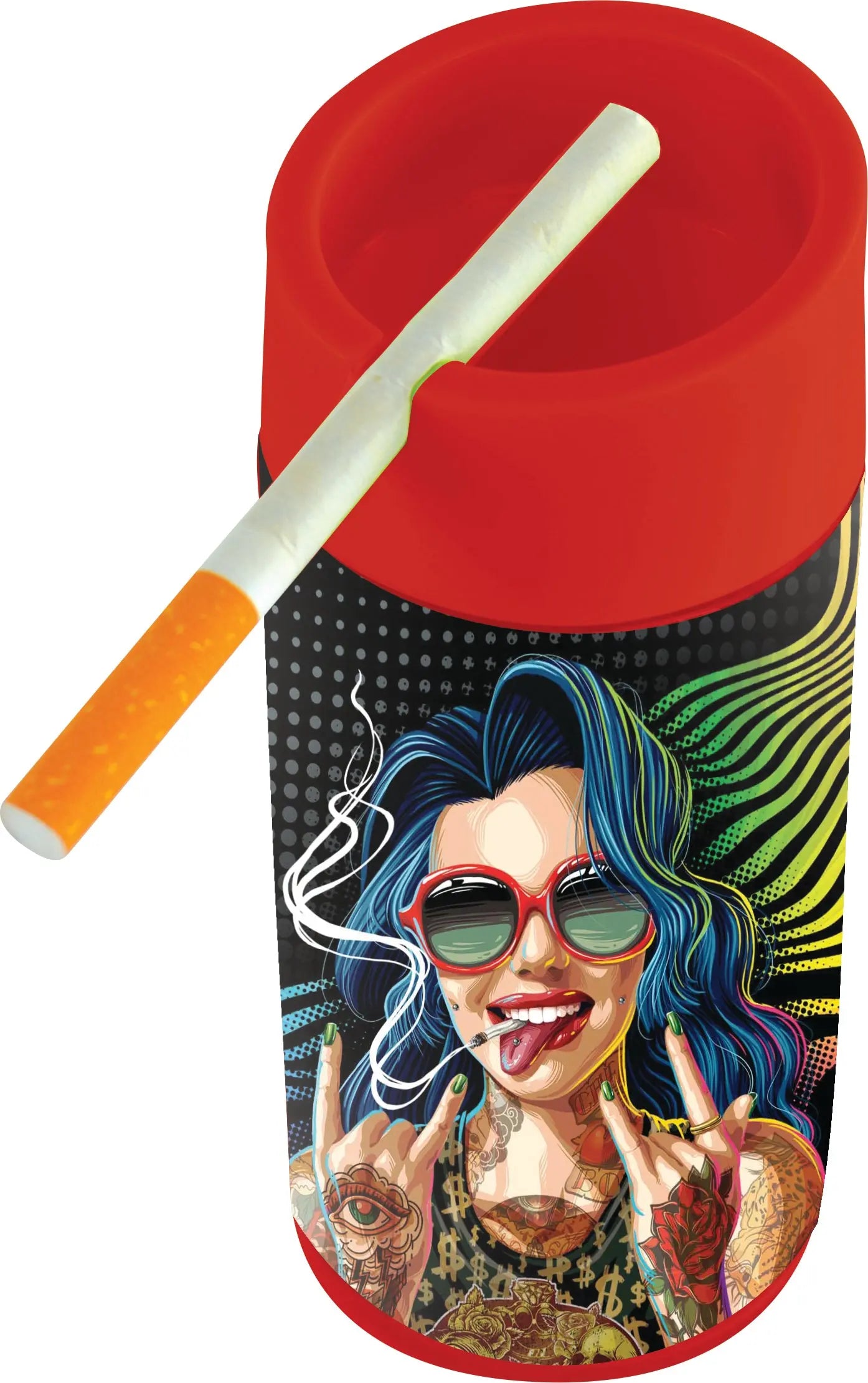 Full Print Glass Butt Bucket Ashtray - 6 Pieces Per Retail Ready Display 23291 SMOKEZILLA