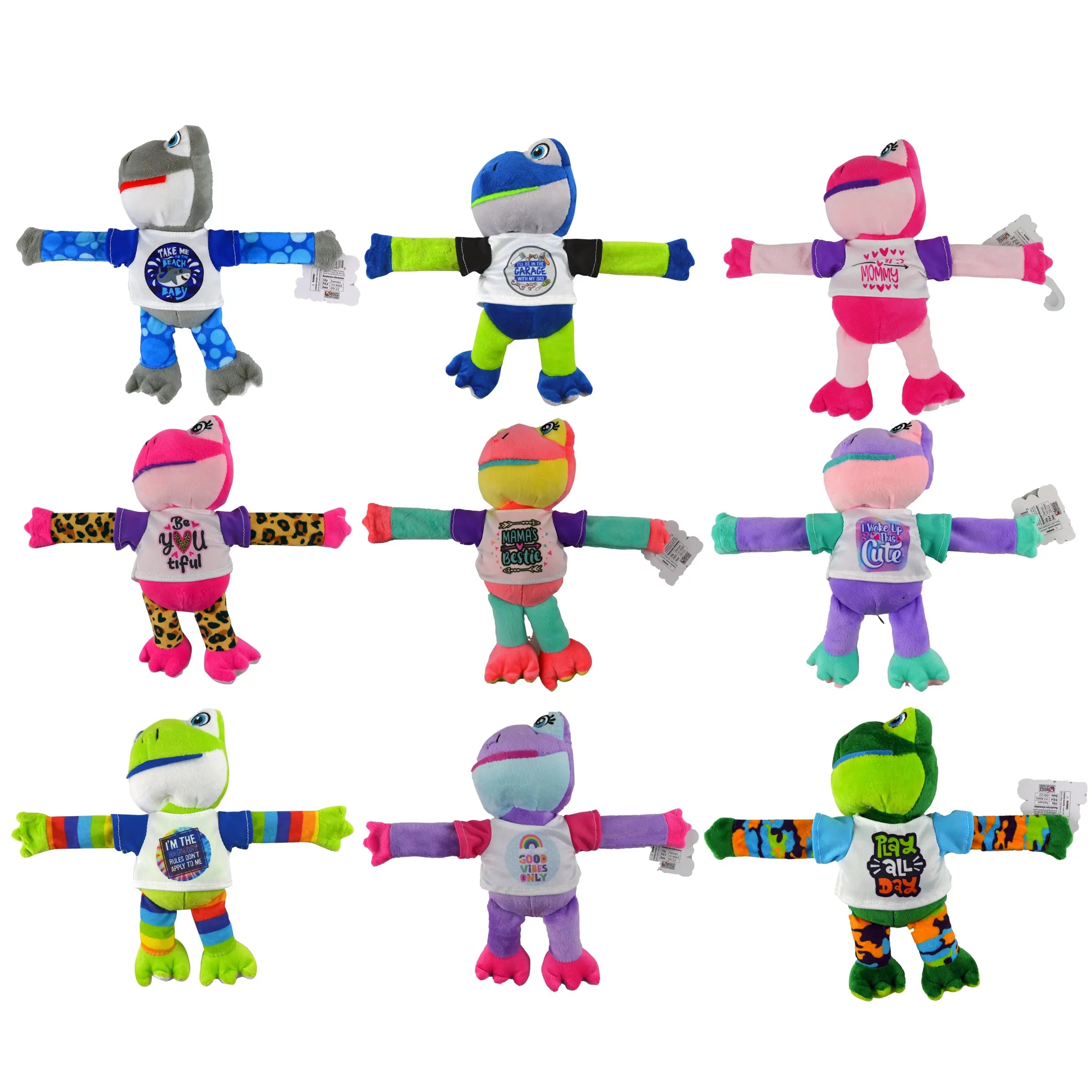 Plush Long Arm Frog Assortment Floor Display - 39 Pieces Per Retail Ready Display 88275 KIPP BROTHERS