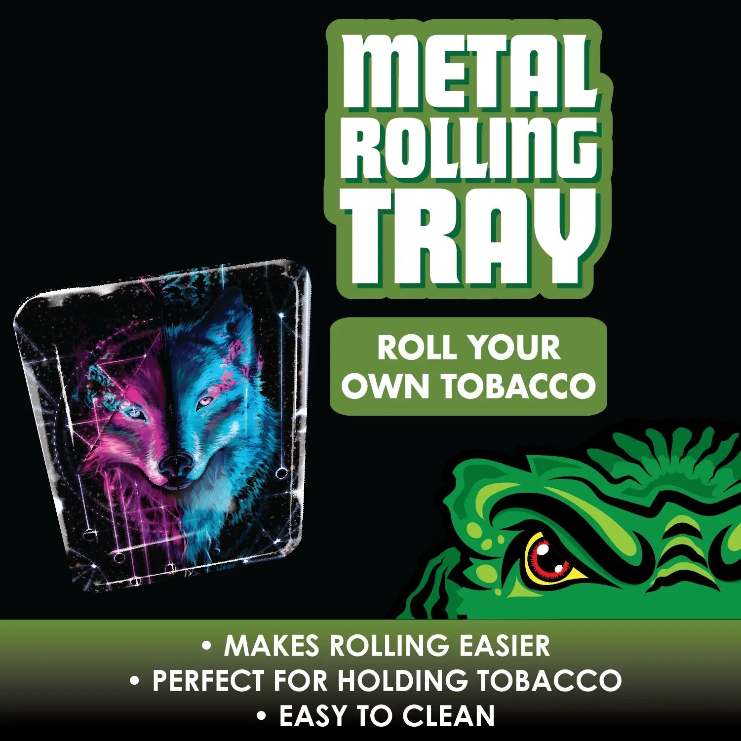 Metal Rolling Tray - 6 Pieces Per Retail Ready Display 23228 SMOKEZILLA