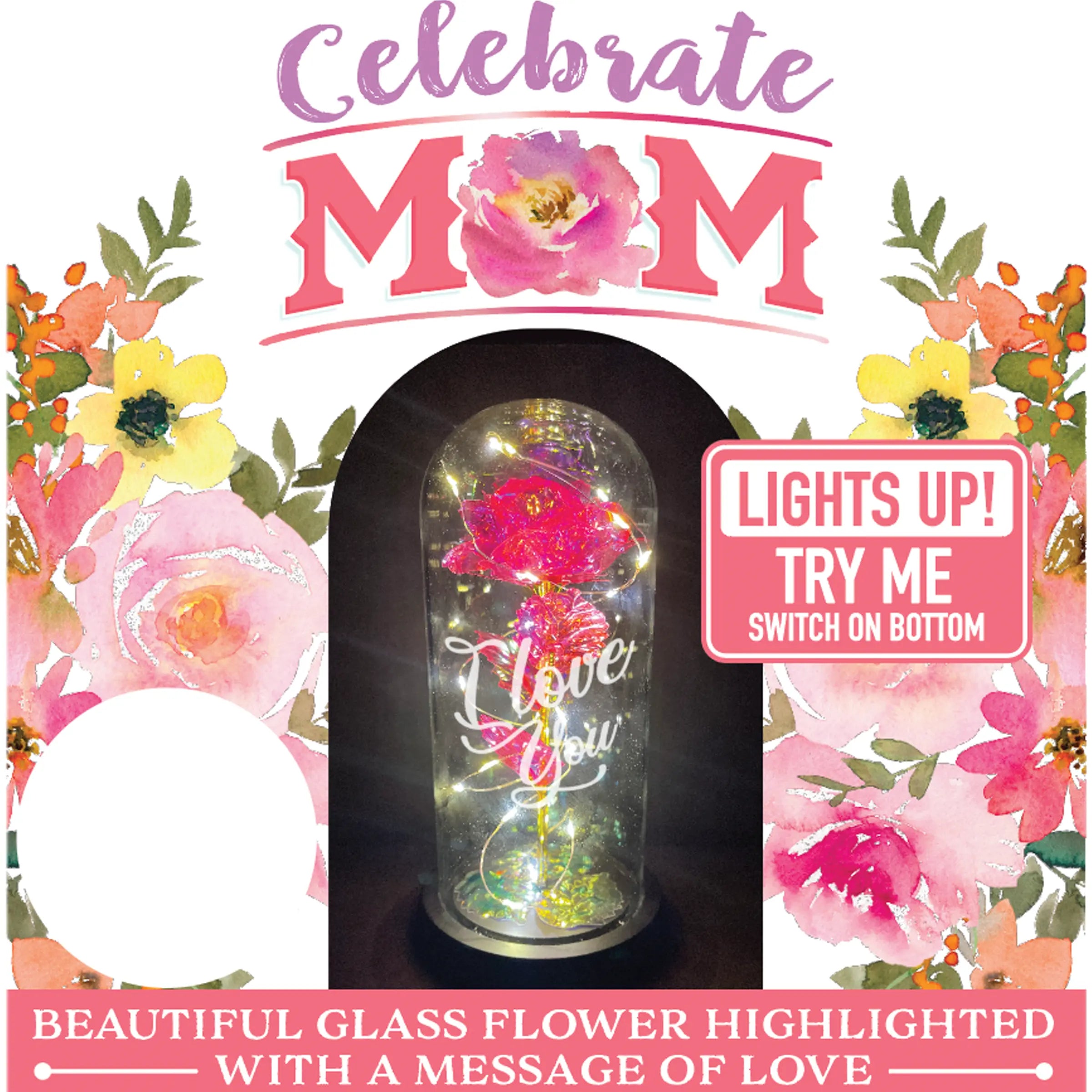 Mother's Day Celebrate Mom Jumbo Glass Keepsake - 2 Pieces Per Retail Ready Display 23338 KIPP BROTHERS