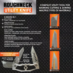 Pocket Knife Utility with 3 Blades - 6 Pieces Per Retail Ready Display 23388 ROUGHNECK