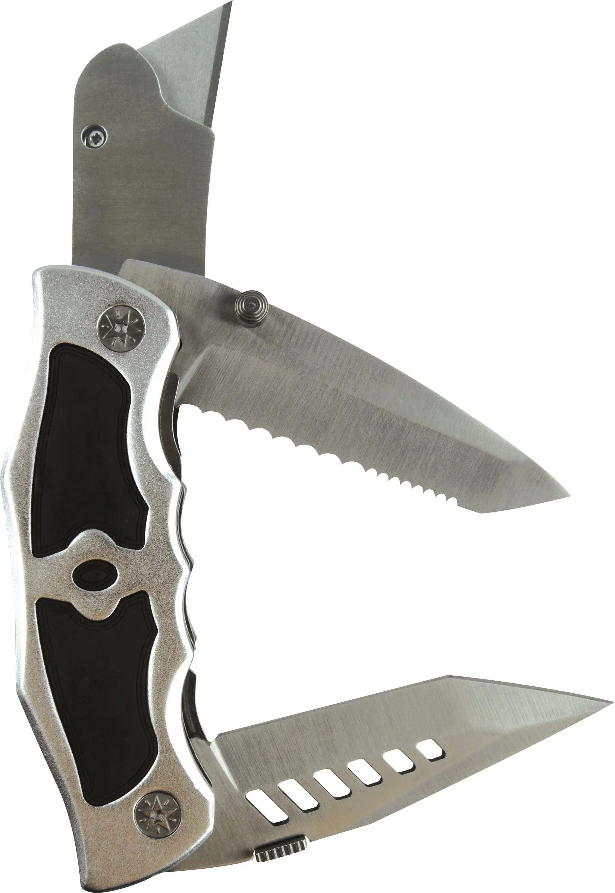 Pocket Knife Utility with 3 Blades - 6 Pieces Per Retail Ready Display 23388 ROUGHNECK