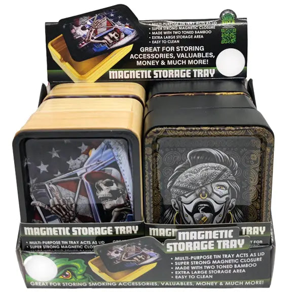 Metal Roll Tray with Magnetic Storage Box - 6 Pieces Per Retail Ready Display 23395 SMOKEZILLA