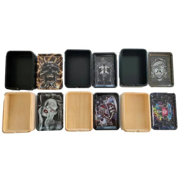 Metal Roll Tray with Magnetic Storage Box - 6 Pieces Per Retail Ready Display 23395 SMOKEZILLA