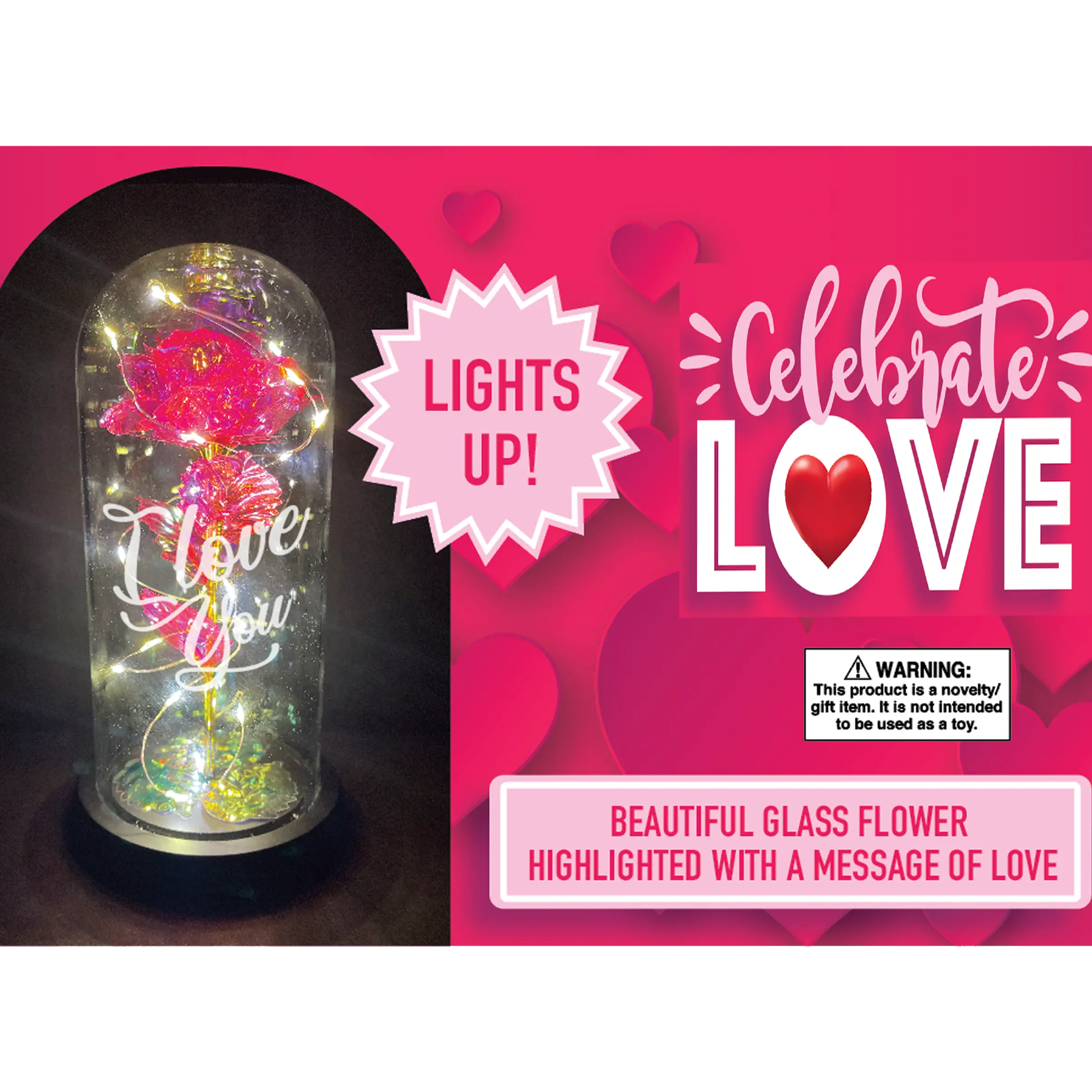 Valentine's Day Celebrate Love Jumbo Glass Keepsake - 2 Pieces Per Retail Ready Display 23400 KIPP BROTHERS