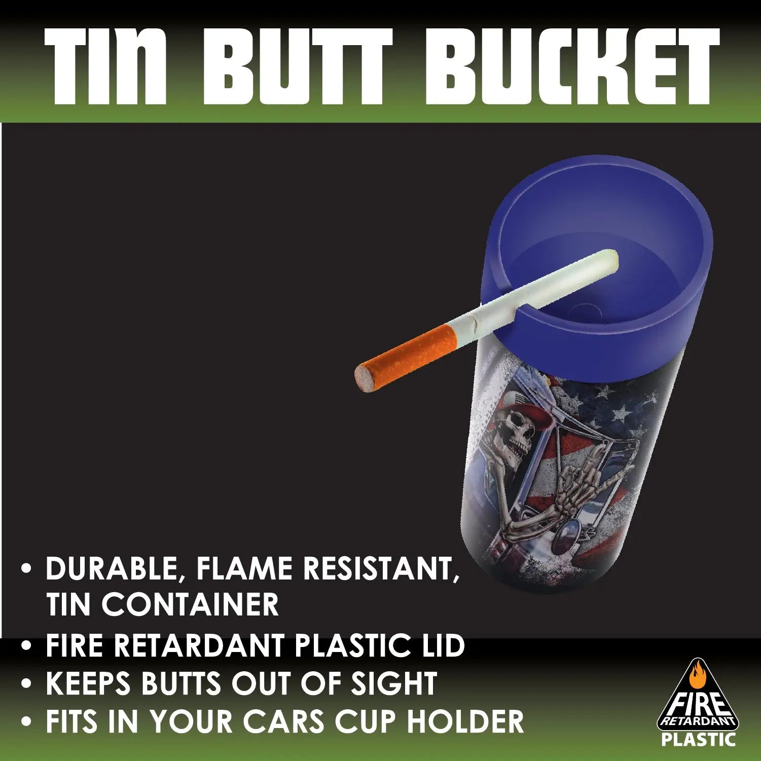 Metal Butt Bucket Ashtray - 12 Pieces Per Retail Ready Display 23474 SMOKEZILLA