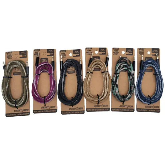 Auxiliary Audio Cable 7FT - 12 Pieces Per Retail Ready Display 23496 GADGET GEAR