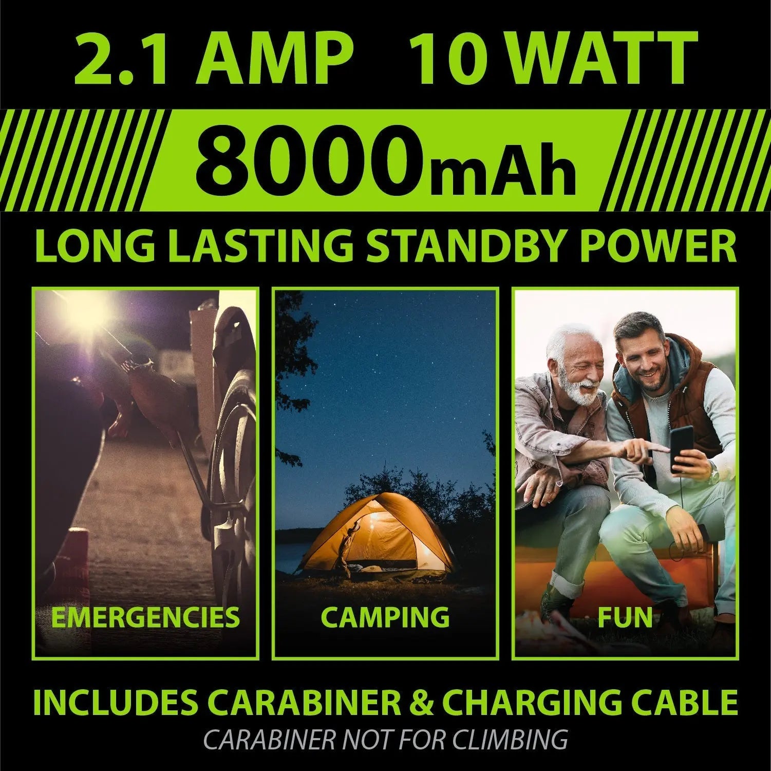 Rechargeable Solar Power Bank with LED Survival Light - 4 Pieces Per Retail Ready Display 23517 GADGET GEAR