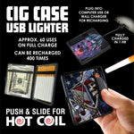 Cigarette Case with USB Coil Lighter - 8 Pieces Per Retail Ready Display 23521 SMOKEZILLA