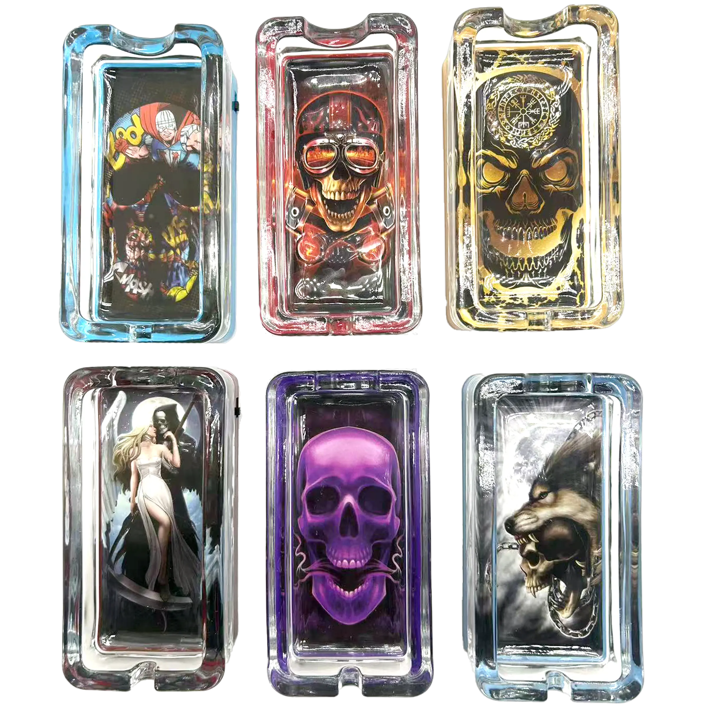 Glass Ashtray with LED Light-Up Design - 6 Pieces Per Retail Ready Display 23522 SMOKEZILLA