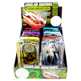 Glass Ashtray with LED Light-Up Design - 6 Pieces Per Retail Ready Display 23522 SMOKEZILLA