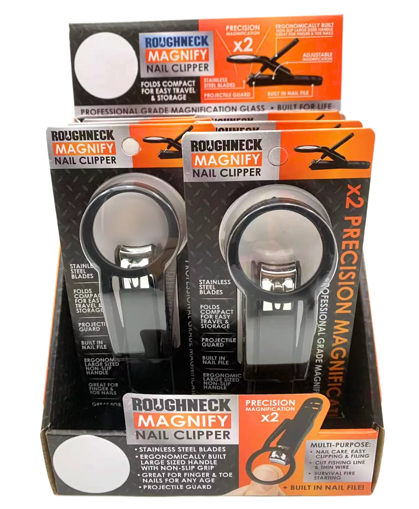 Roughneck Magnifying Nail Clippers 6 Pieces Per Retail Ready Display 23527 ROUGHNECK