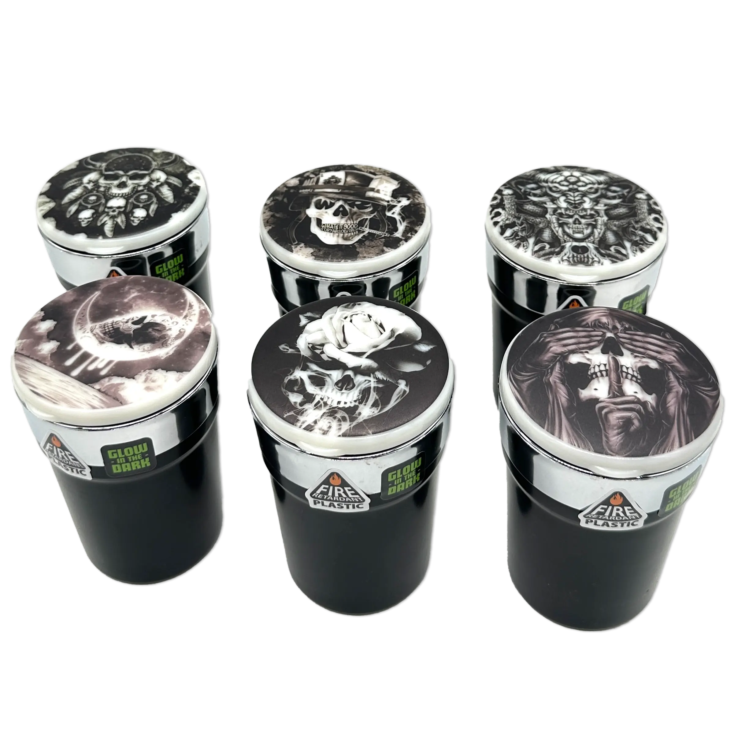 Glow In The Dark Lid Butt Bucket Ashtray with LED Light - 6 Per Retail Ready Wholesale Display 23543 SMOKEZILLA