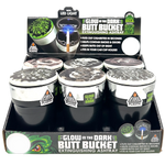 Glow In The Dark Lid Butt Bucket Ashtray with LED Light - 6 Per Retail Ready Wholesale Display 23543 SMOKEZILLA