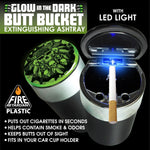 Glow In The Dark Lid Butt Bucket Ashtray with LED Light - 6 Per Retail Ready Wholesale Display 23543 SMOKEZILLA